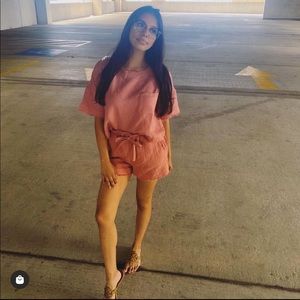 cute two piece set. crop top and shorts